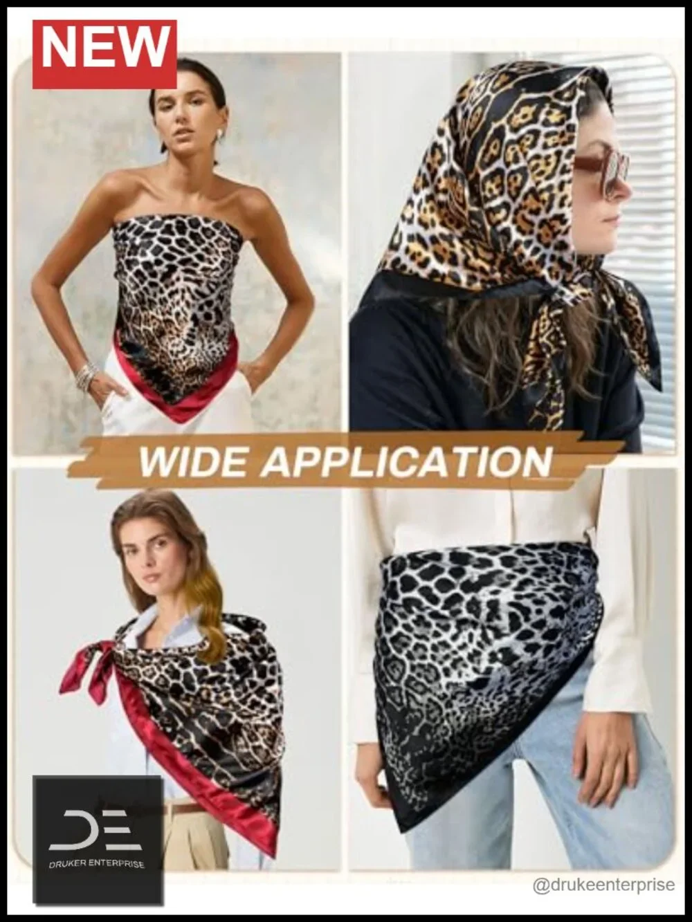 3 Pack Like Silk Satin Head Scarves for Women - 35